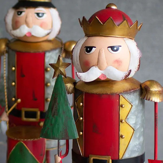 Set of 3 Painted Metal Nutcrackers
