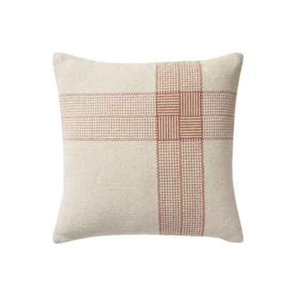 Magnolia Home PMH0041 Wells Cream / Terracotta Pillow - Chapin Furniture