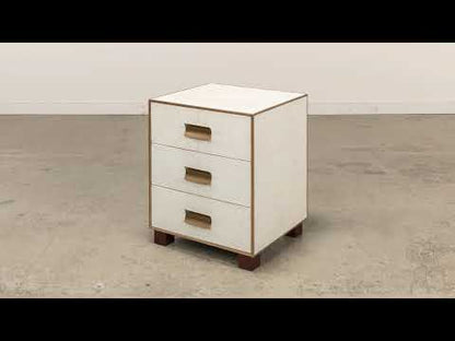 Shagreen 3 Drawer Side Table- Osprey White