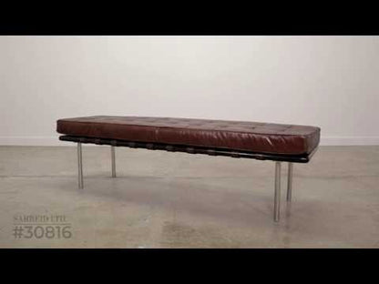 Prince Albert Bench in Vintage Havana Leather with Classic Design and Durable Construction