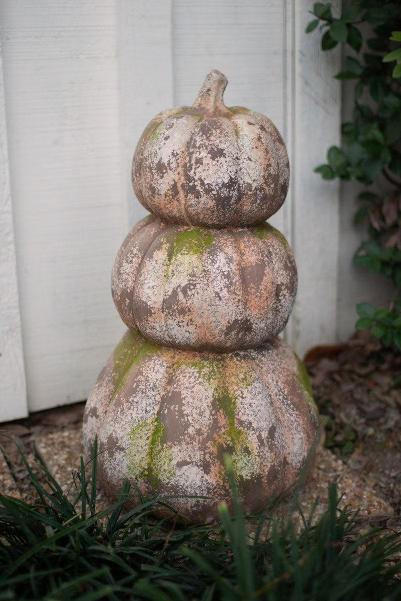 Three Stacked Faux Concrete Pumpkins - Chapin Furniture