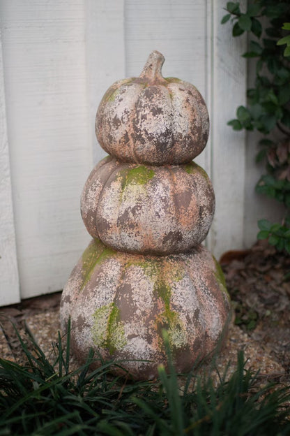 Three Stacked Faux Concrete Pumpkins - Chapin Furniture