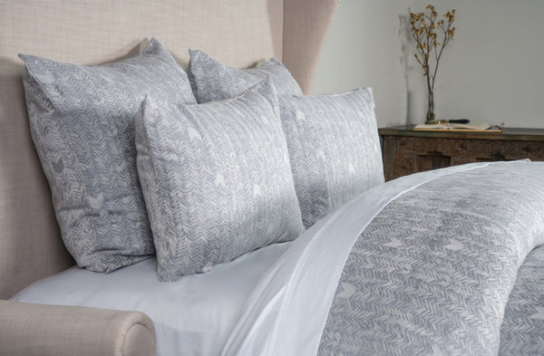 French Herringbone Storm  Duvet Collection - Chapin Furniture
