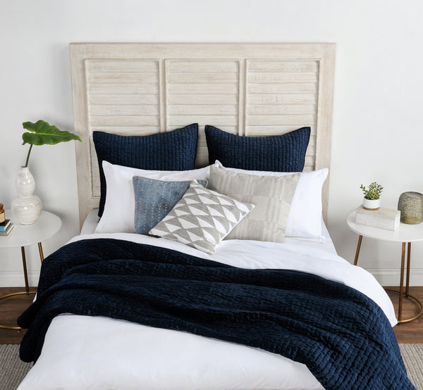 Bari Velvet Ocean Blue Quilt - Chapin Furniture