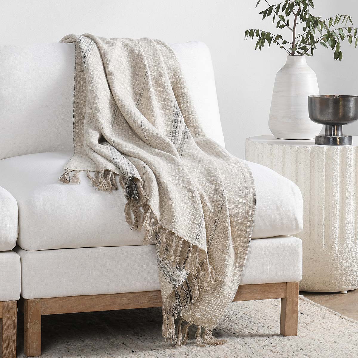 TC Ria Natural/Black Throw - Chapin Furniture