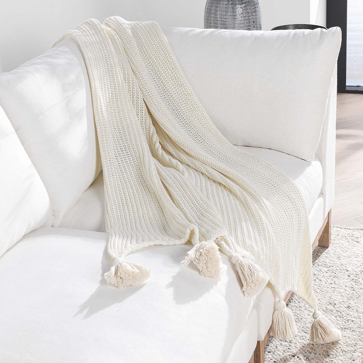 TC Veda Ivory Throw - Chapin Furniture