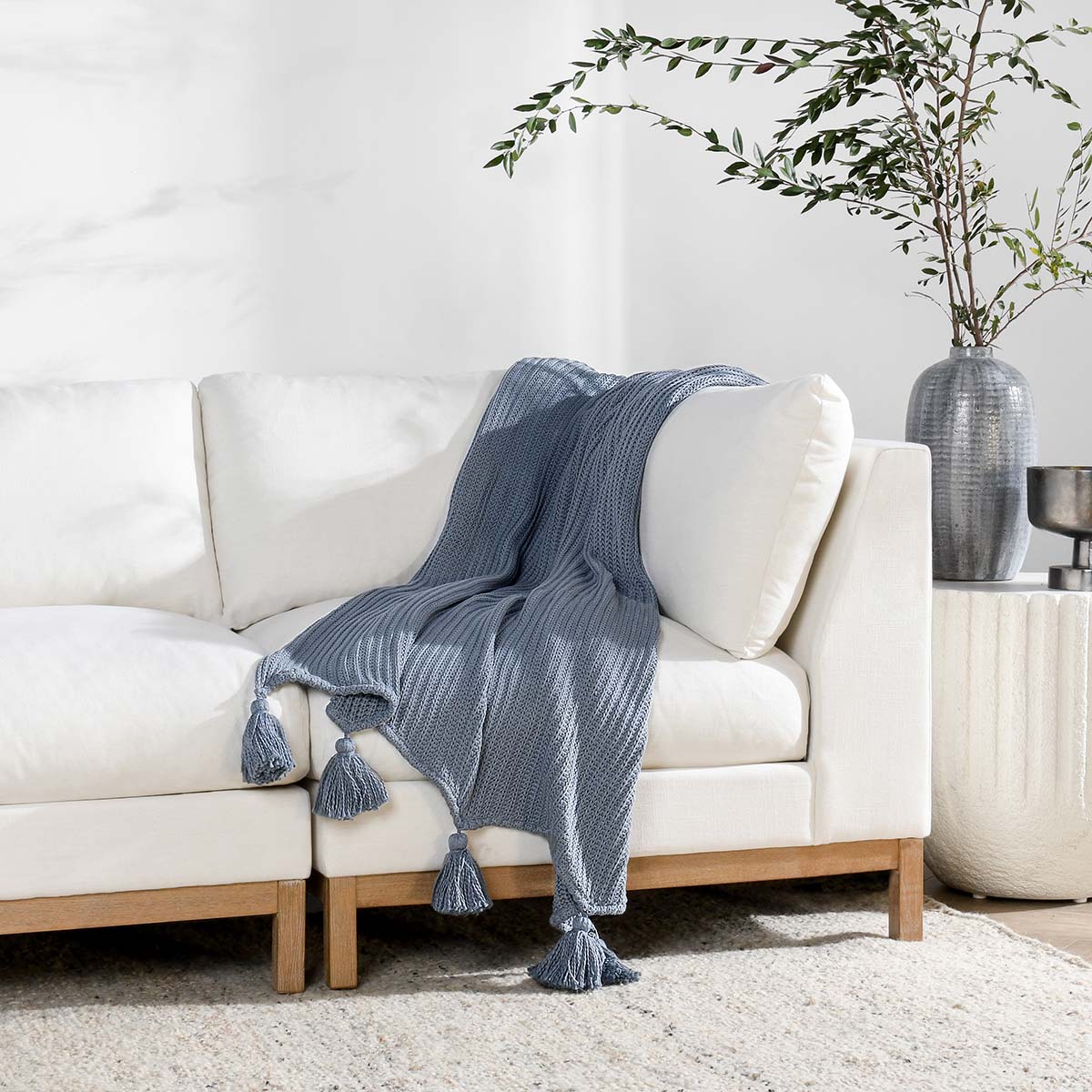 TC Veda Sea Fog Blue Throw - Chapin Furniture