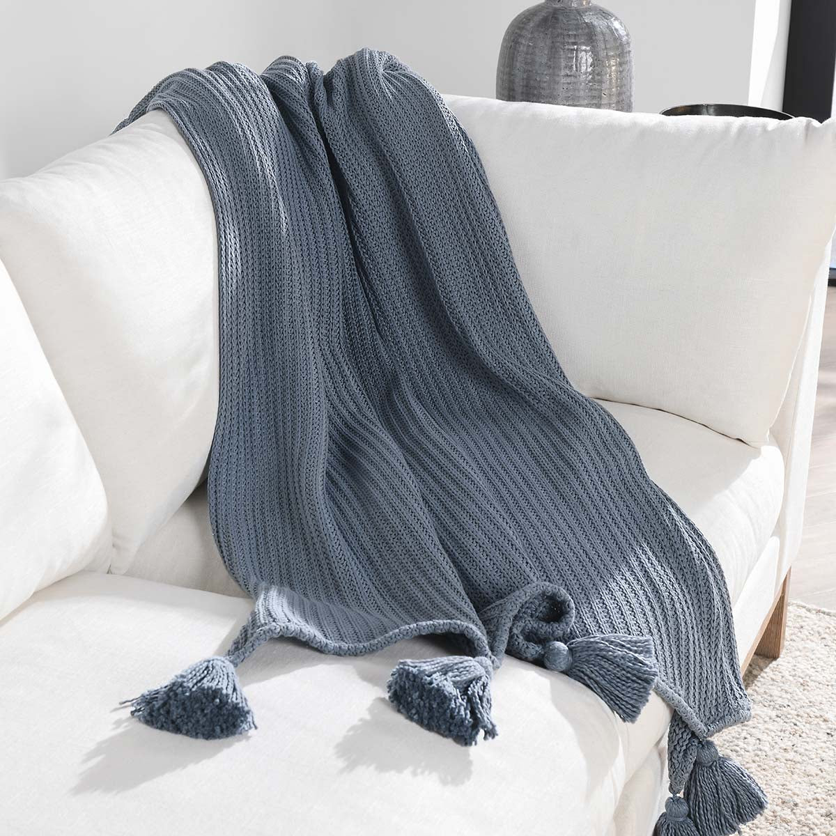 TC Veda Sea Fog Blue Throw - Chapin Furniture