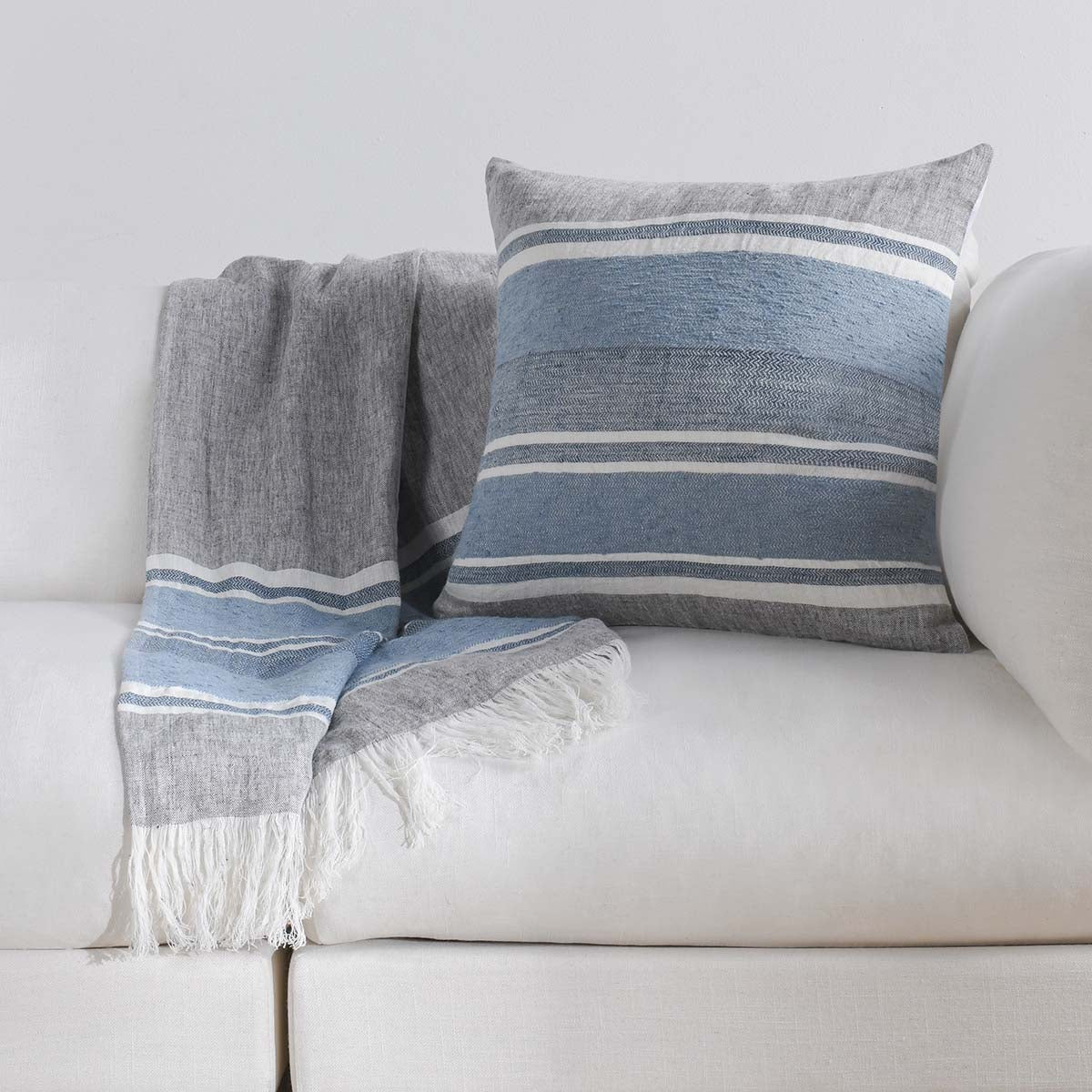 TC Lima Capri Blue/Dark Gray Throw - Chapin Furniture