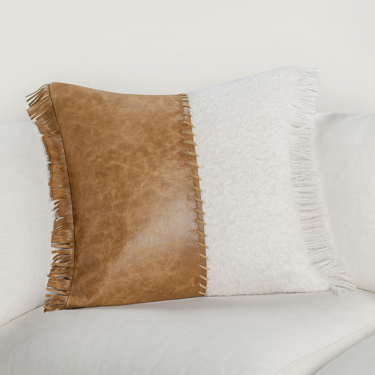 RN Harris Leather Chestnut/Ivory 22x22 - Set of 2 - Chapin Furniture