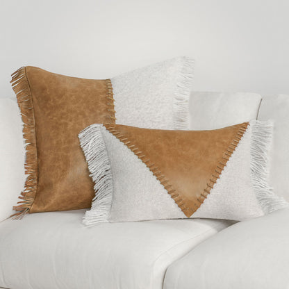RN Harris Leather Chestnut/Ivory 22x22 - Set of 2 - Chapin Furniture