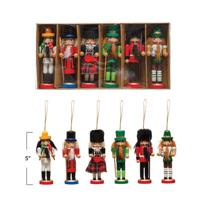 Set of 6 Wood Nutcracker Ornaments - Chapin Furniture
