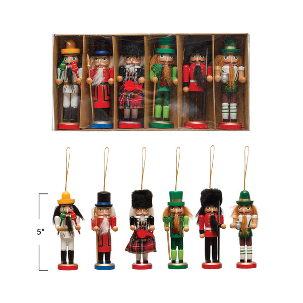 Set of 6 Wood Nutcracker Ornaments - Chapin Furniture