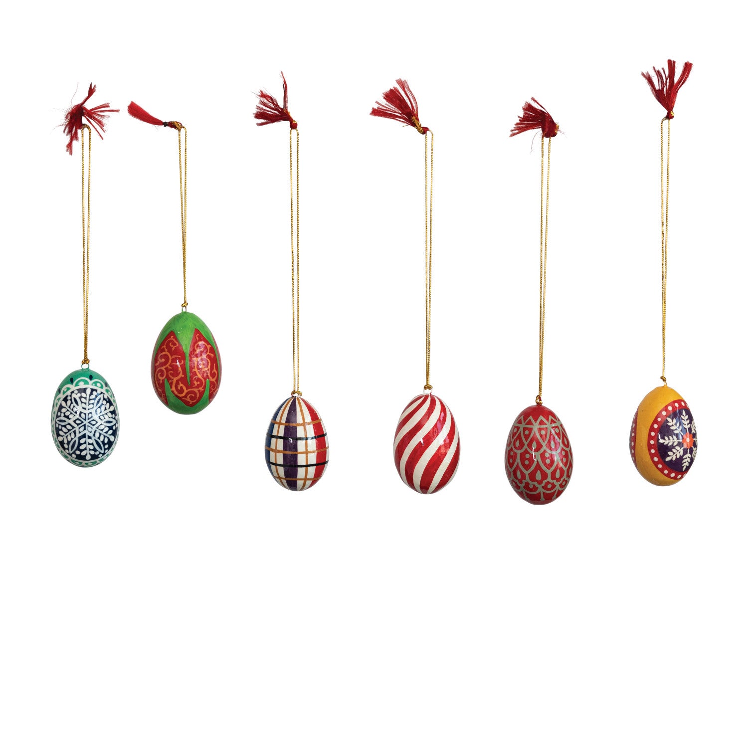Hand-Painted Paper Mache Egg Ornaments - Chapin Furniture