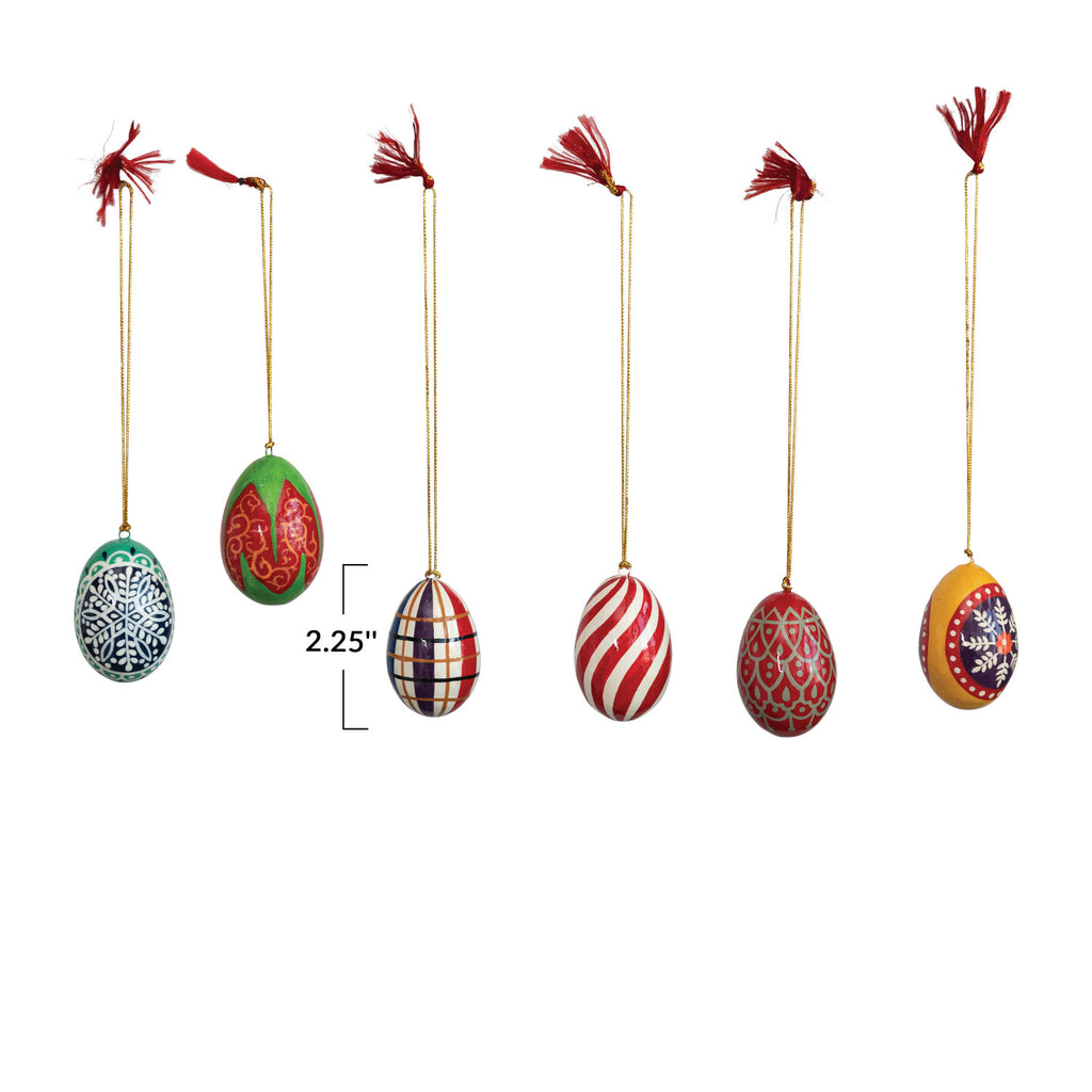 Hand-Painted Paper Mache Egg Ornaments - Chapin Furniture