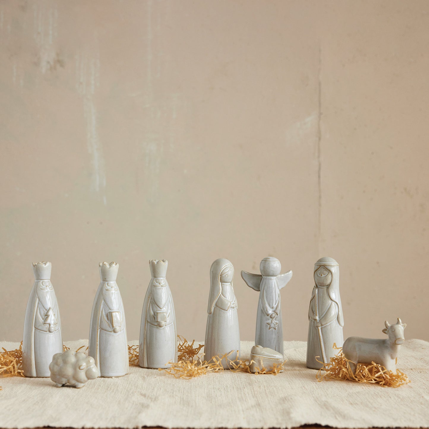 Set of 9 Stoneware Nativity Set - Chapin Furniture