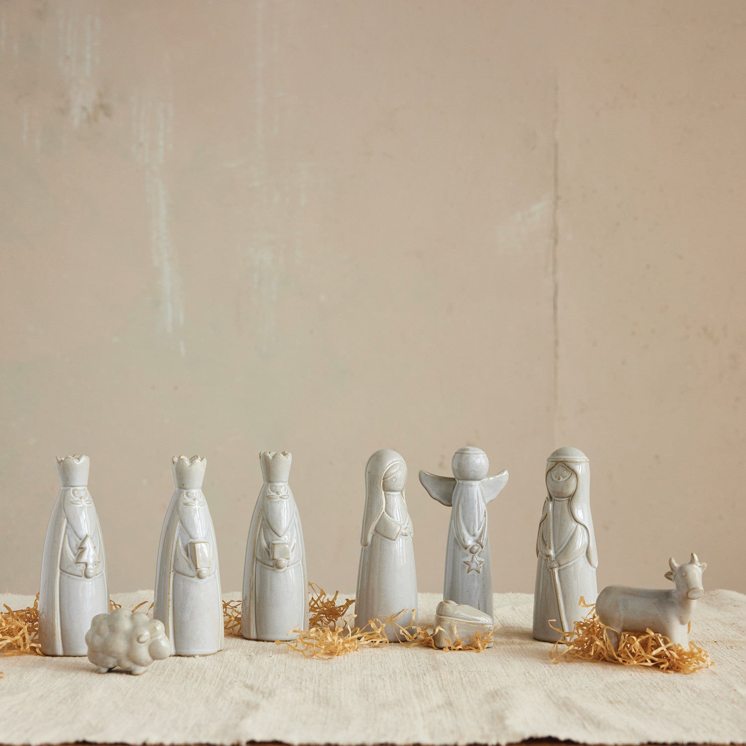 Set of 9 Stoneware Nativity Set - Chapin Furniture