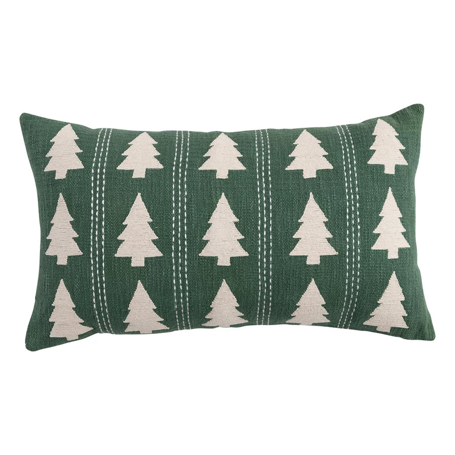 Embroidered Christmas Tree Pillow