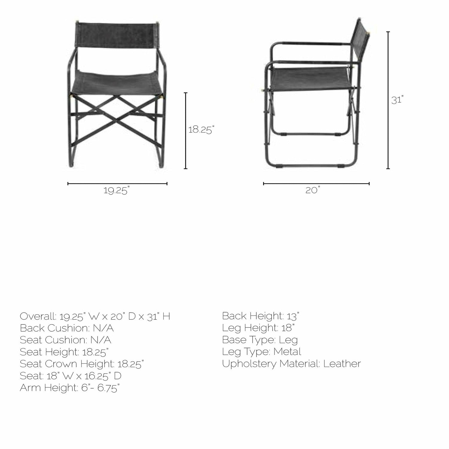 Direttore Black Dining Chair - Chapin Furniture
