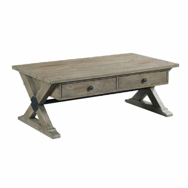 Reclamation Place Trestle Rectangular Cocktail Table - Thumbnail 4