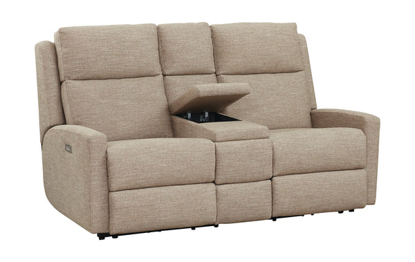 Custom Bassett Club Level Apex  Power Motion Consoled Loveseat - Chapin Furniture