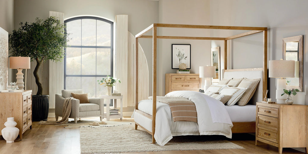 Courtland King Upholstered Bed with Canopy - Chapin Furniture