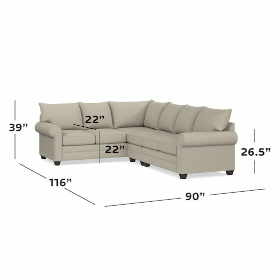 Alexander Roll Arm Large L Sectional - Chapin Furniture