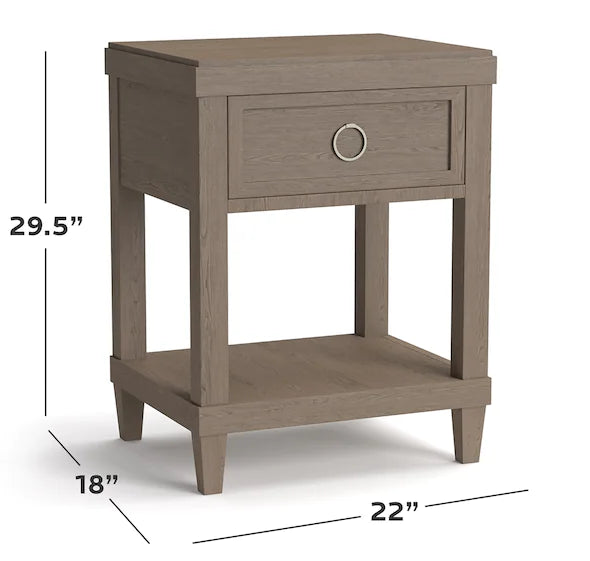 Ventura Bedside Table-Shell White - Chapin Furniture