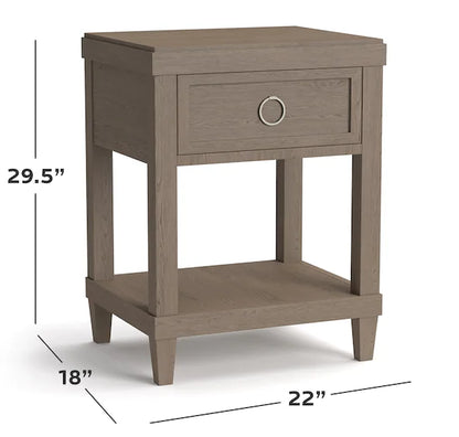 Ventura Bedside Table-Shell White - Chapin Furniture