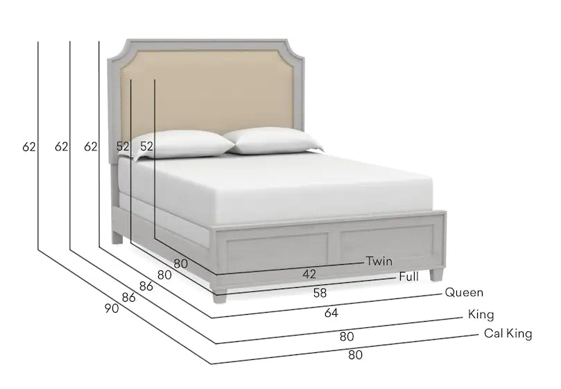 Ventura Upholstered Bed-Shell White - Chapin Furniture
