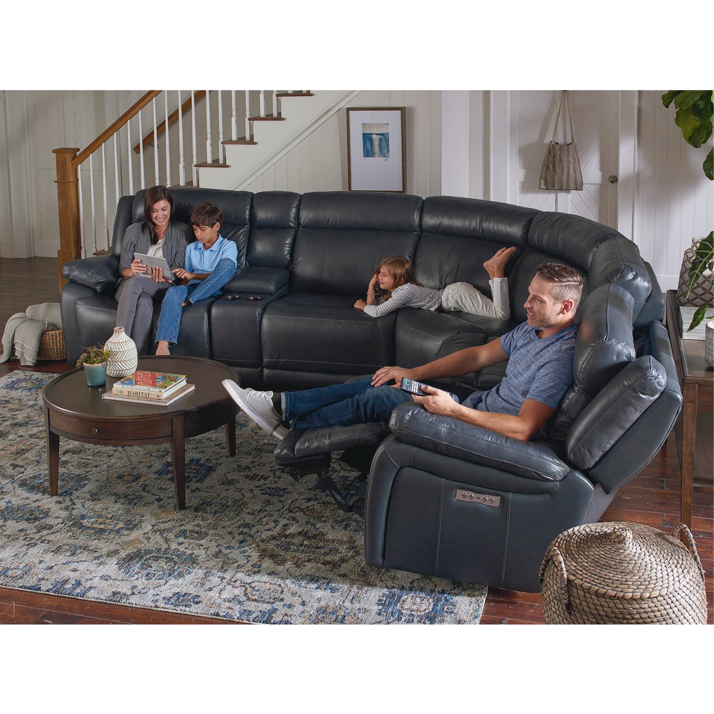 Bassett Club Level Evo Leather Motion Sectional- Multiple Colors - Chapin Furniture