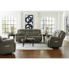 Bassett Club Level Evo Power Motion Sofa in Pewter Leather - Chapin Furniture