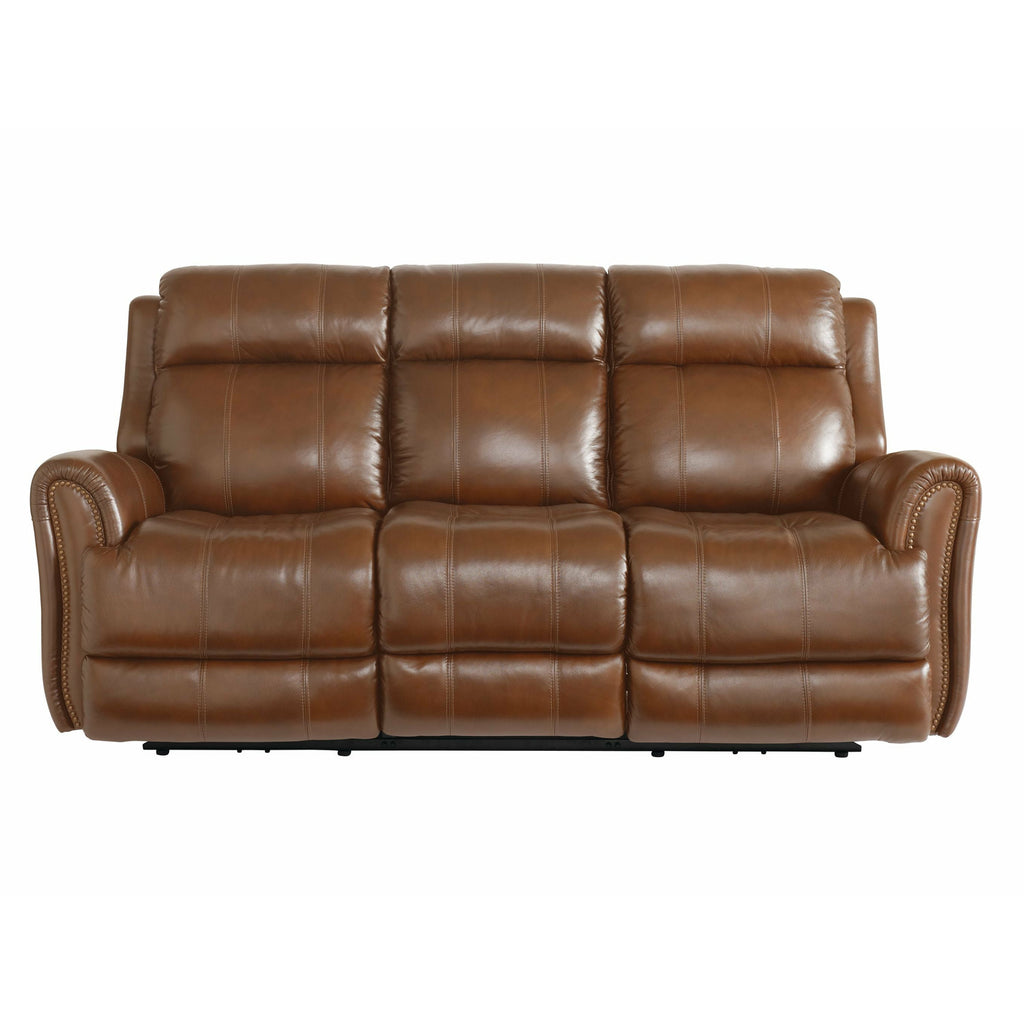 Bassett Club Level Marquee Power Motion Sofa in Umber Leather - Chapin Furniture