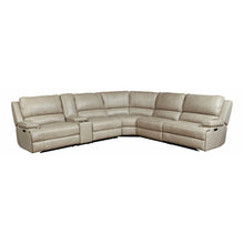 Bassett Club Level Parsons Motion Sectional in Flax Leather - Chapin Furniture