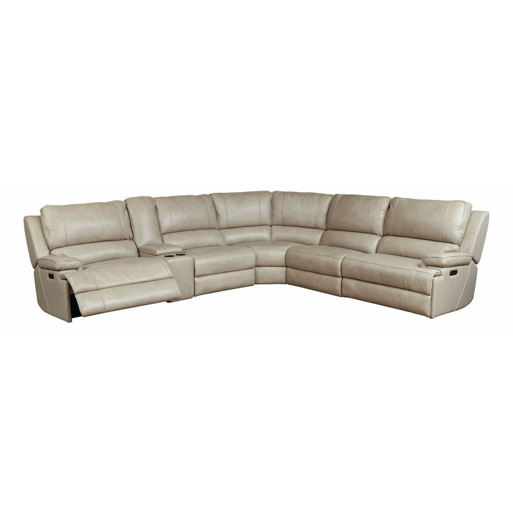 Bassett Club Level Parsons Motion Sectional in Flax Leather - Chapin Furniture