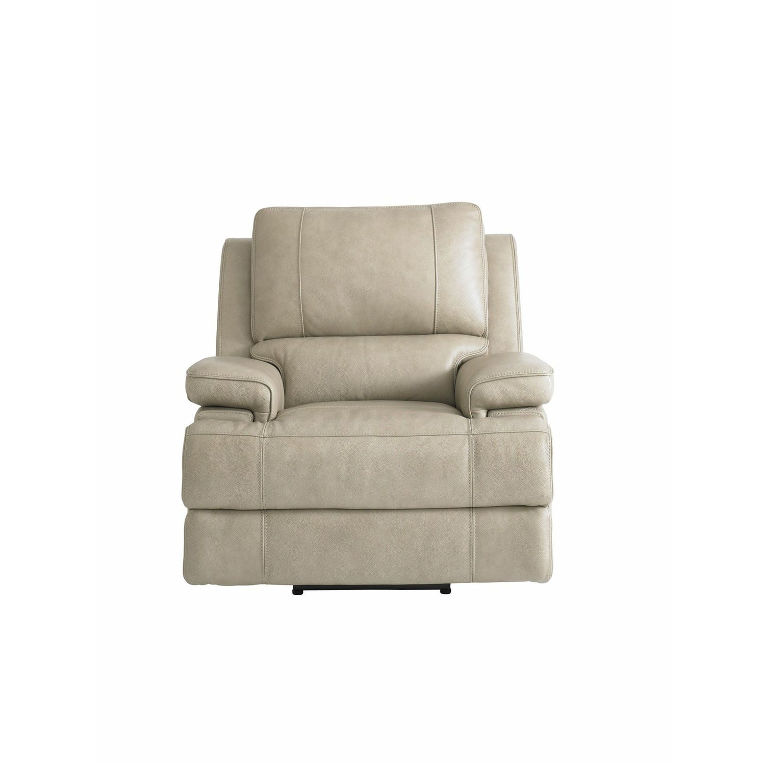 Bassett Club Level Parsons Power Leather Wallsaver Recliner in Flax Leather - Chapin Furniture