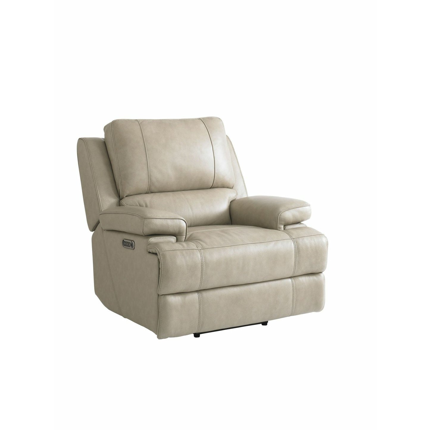 Bassett Club Level Parsons Power Leather Wallsaver Recliner in Flax Leather - Chapin Furniture