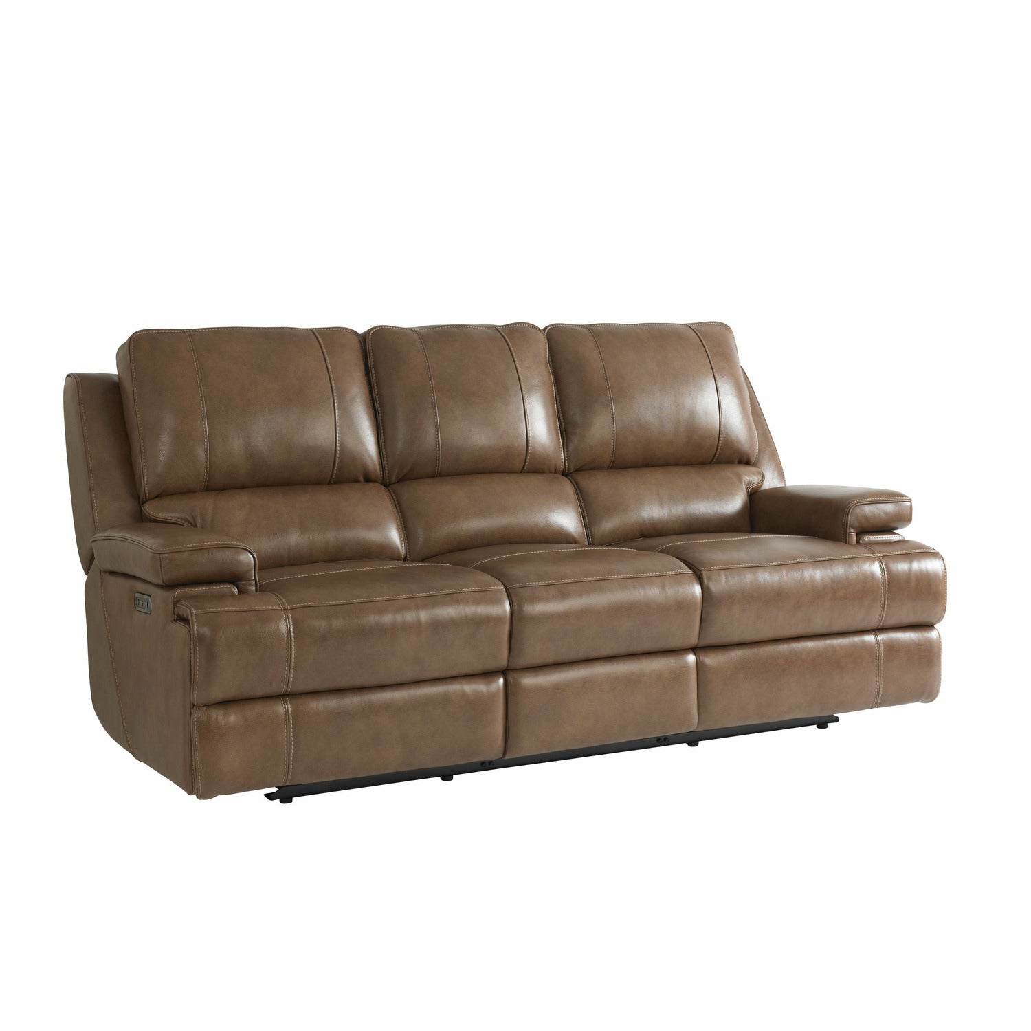 Bassett Club Level Parsons Power Leather Sofa- Multiple Colors - Chapin Furniture