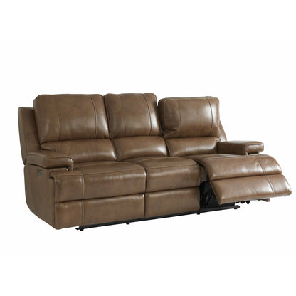 Bassett Club Level Parsons Power Leather Sofa- Multiple Colors - Chapin Furniture
