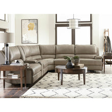 Bassett Club Level Parsons Motion Sectional in Flax Leather - Chapin Furniture