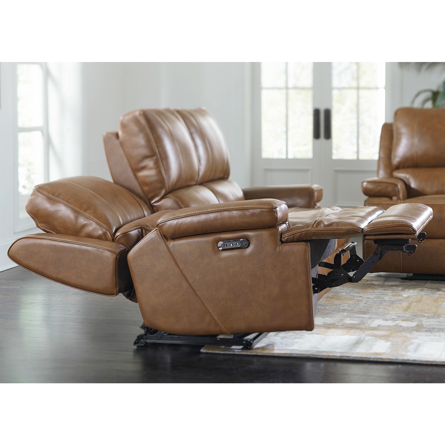 Bassett Club Level Parsons Power Leather Sofa- Multiple Colors - Chapin Furniture