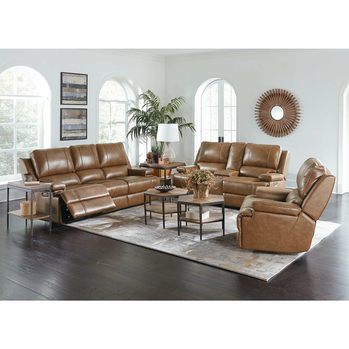 Bassett Club Level Parsons Power Leather Sofa- Multiple Colors - Chapin Furniture