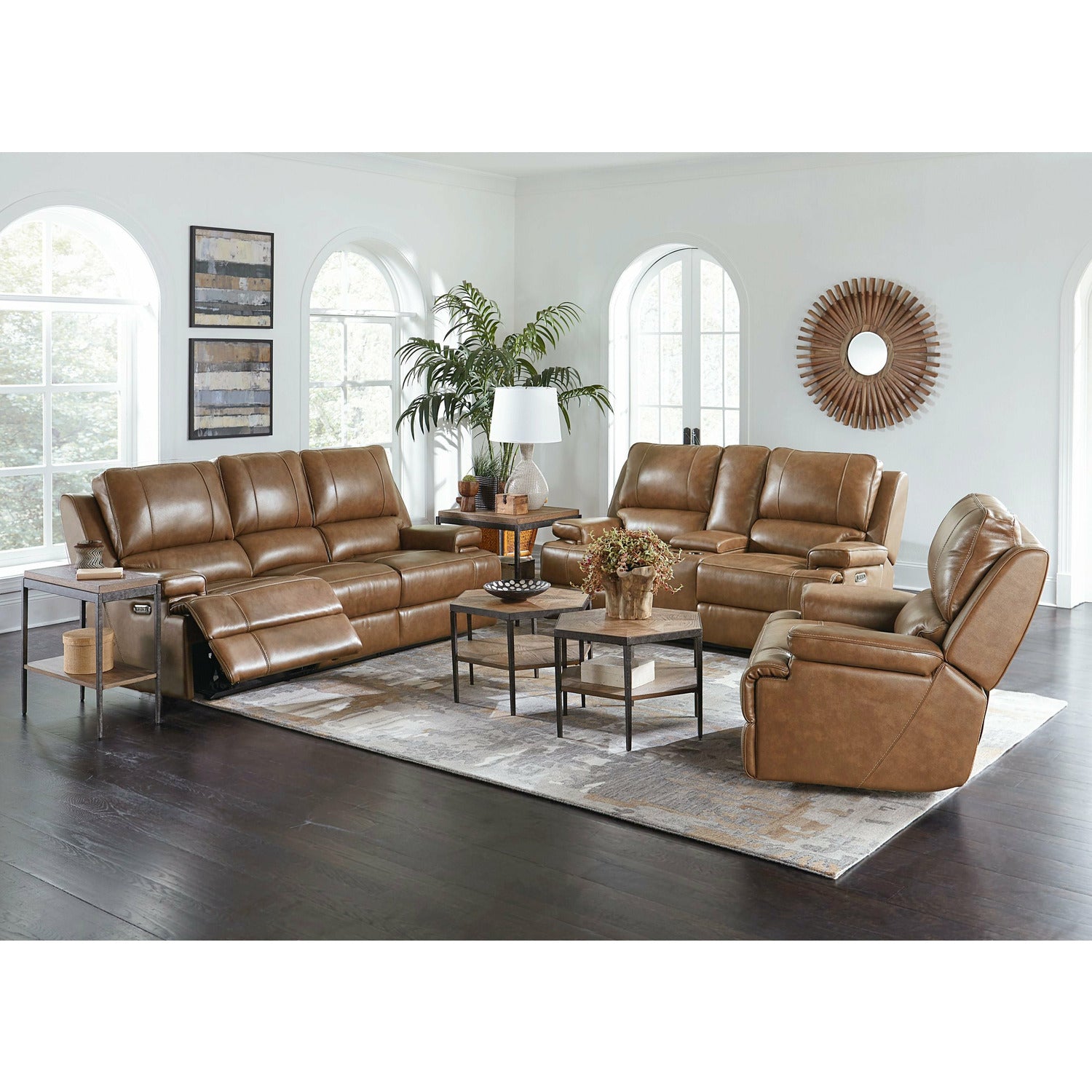 Bassett Club Level Parsons Power Leather Sofa- Multiple Colors - Chapin Furniture