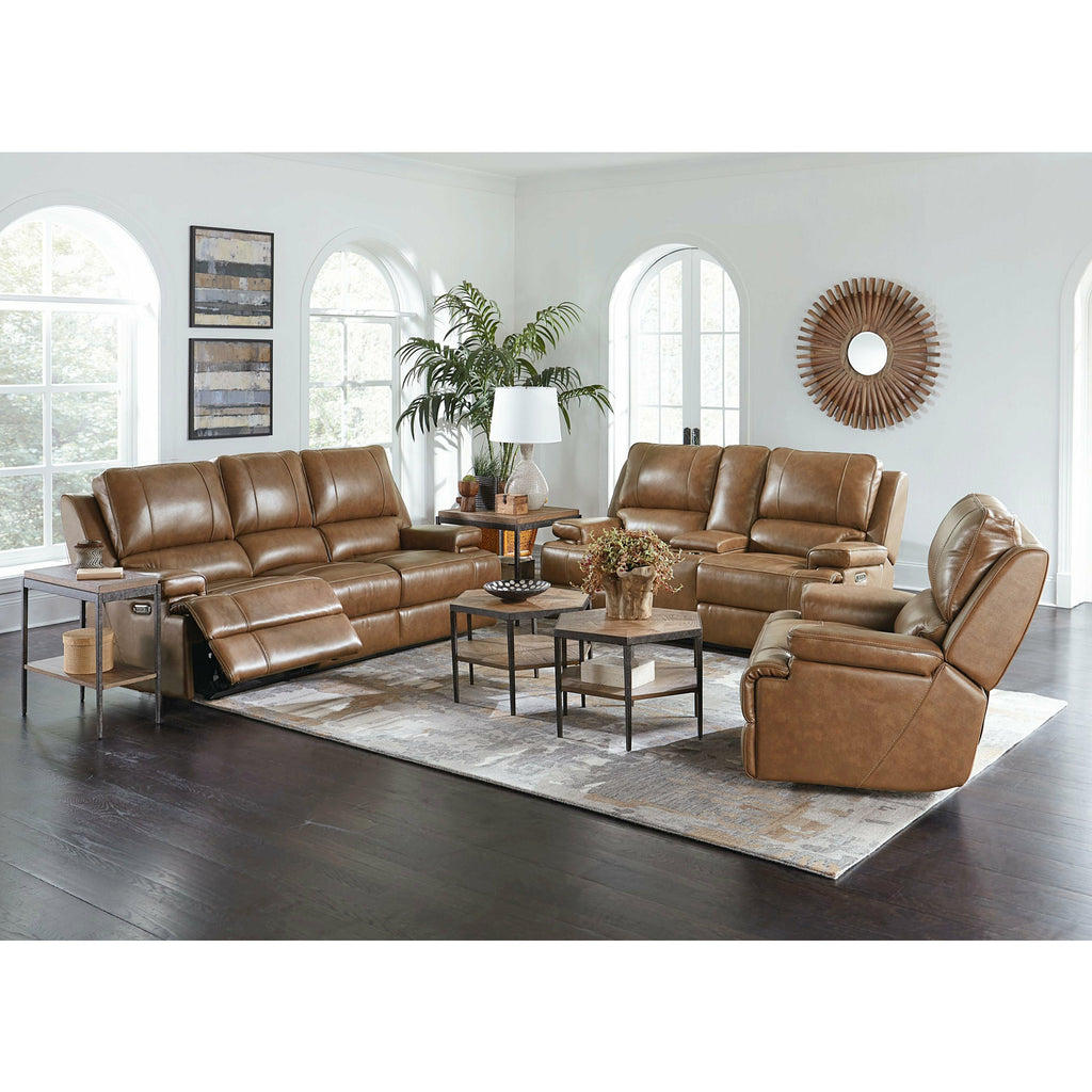 Bassett Club Level Parsons Leather Double Reclining Loveseat with Console- Multiple Colors - Chapin Furniture