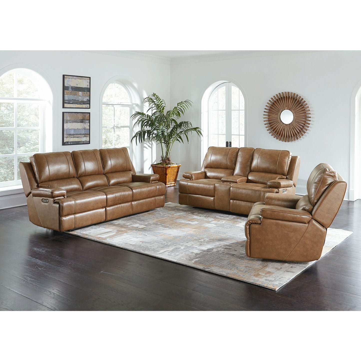 Bassett Club Level Parsons Leather Double Reclining Loveseat with Console- Multiple Colors - Chapin Furniture