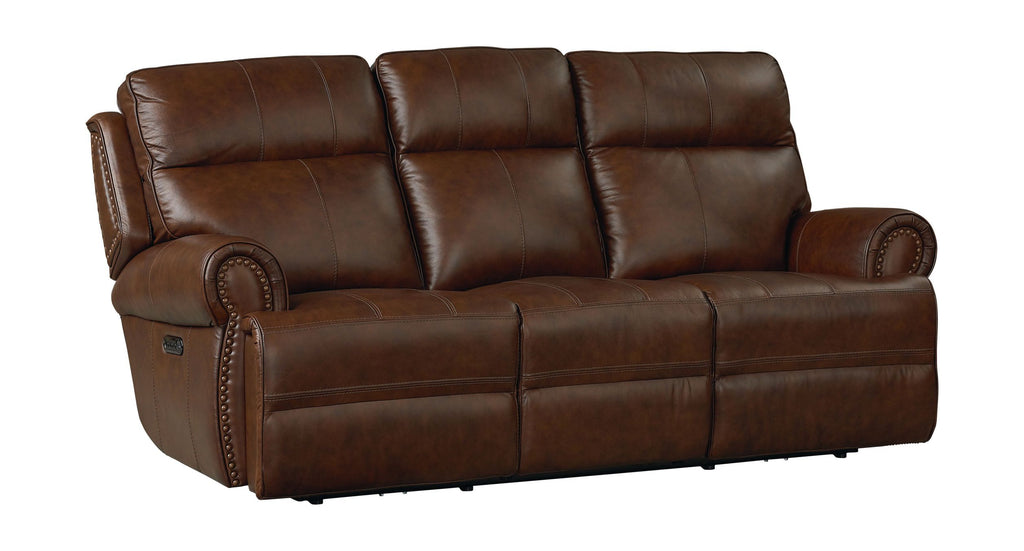 Bassett Club Level Claremont Power Motion Sofa in Kobe Leather - Chapin Furniture