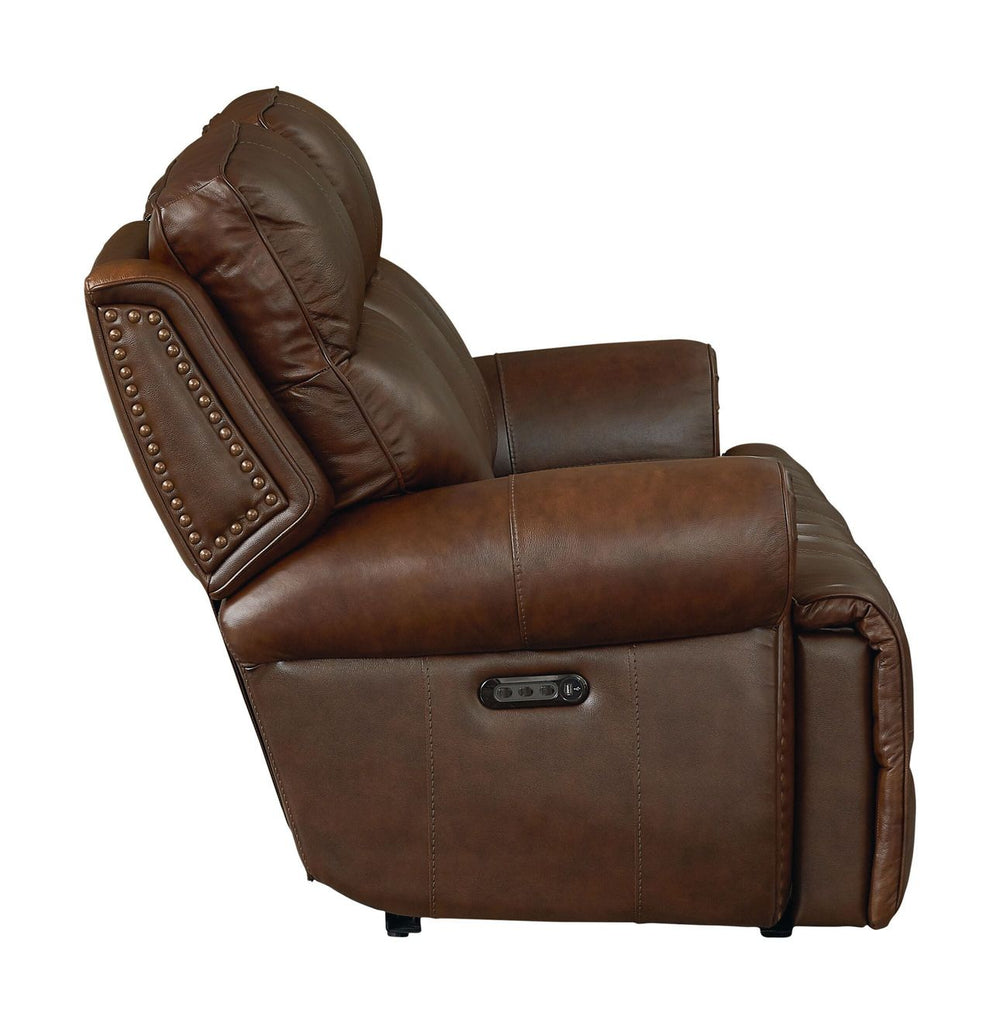 Bassett Club Level Claremont Power Motion Sofa in Kobe Leather - Chapin Furniture