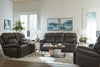 Bassett Club Level Claremont Power Motion Loveseat With Console in Java Leather - Chapin Furniture