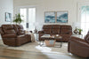 Bassett Club Level Claremont Power Motion Loveseat With Console in Kobe Leather - Chapin Furniture