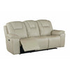 Bassett Club Level Chandler Power Leather Sofa in Linen Leather - Chapin Furniture